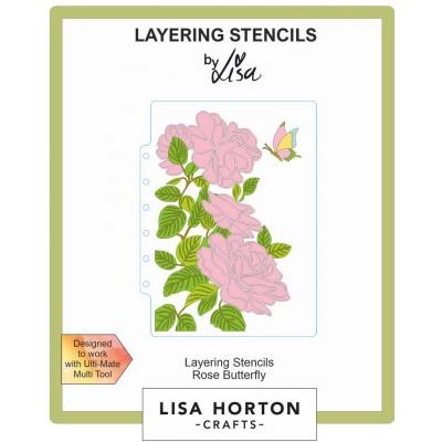 Lisa Horton Crafts Layering Stencils - Rose Butterfly